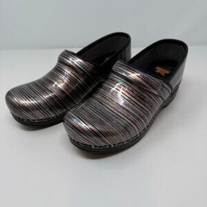 Dansko Professional XP Clogs Women's 39 Patent Leather Multicolored Stripe